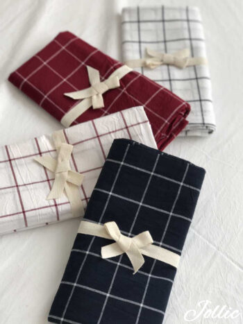 單品•無印格子水洗棉枕頭套