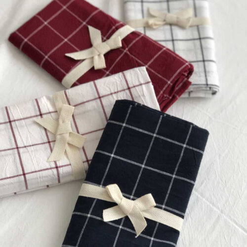 單品•無印格子水洗棉枕頭套