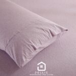 淡紫色床包組 – 柔軟透氣針織棉