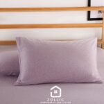 淡紫色床包組 – 柔軟透氣針織棉