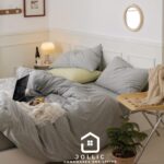 天竺棉床包組麻灰色 – 柔軟針織棉