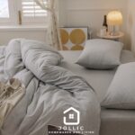 天竺棉床包組麻灰色 – 柔軟針織棉