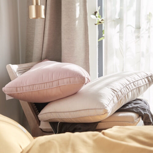 Jollic♡柔軟枕頭 枕頭芯 枕芯 粉紅色 回彈記憶纖維枕 低枕頭 羽絨枕記憶枕泰國記憶枕乳膠枕 纖維枕頭 單賣枕頭