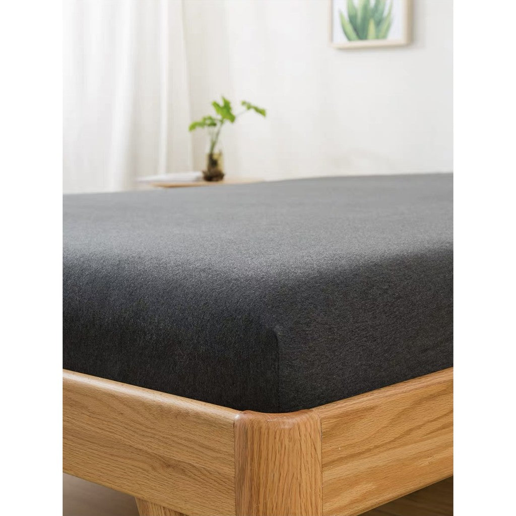 天竺棉單人床包素面款