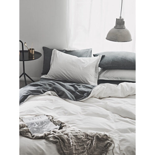 快速出貨 雙人床包 雙面灰色白色雙色拼接兩用床包組 純棉親膚無毒出口嬰兒可用 單人加大被單白色床包灰色床包 深灰色水洗棉