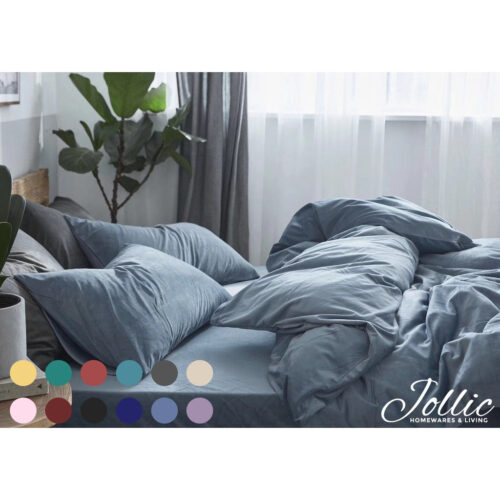 Jollic淺藍色/藍色/灰藍色/藍灰色/淡藍色床包組 單人床/雙人床/加大床 素面/素色床包組 無印良品MUJI簡約床