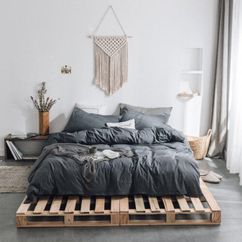 Jollic♡ 可定做床包 深灰色/深灰床包組 台灣尺寸6x7水洗棉純棉床包組 單人床包/雙人床包kingsize床組