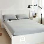 天竺棉床包組麻灰色 – 柔軟針織棉