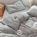 天竺棉床包組麻灰色 – 柔軟針織棉