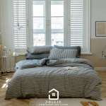 天竺棉灰色條紋床包組 柔軟親膚寢具 主圖