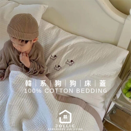 韓國床蓋 床蓋 床褥墊 狗狗床包組 狗狗被套 鋪棉被套 夾棉被套 韓系床組 網美 韓國鋪棉咖啡色 白色床包組