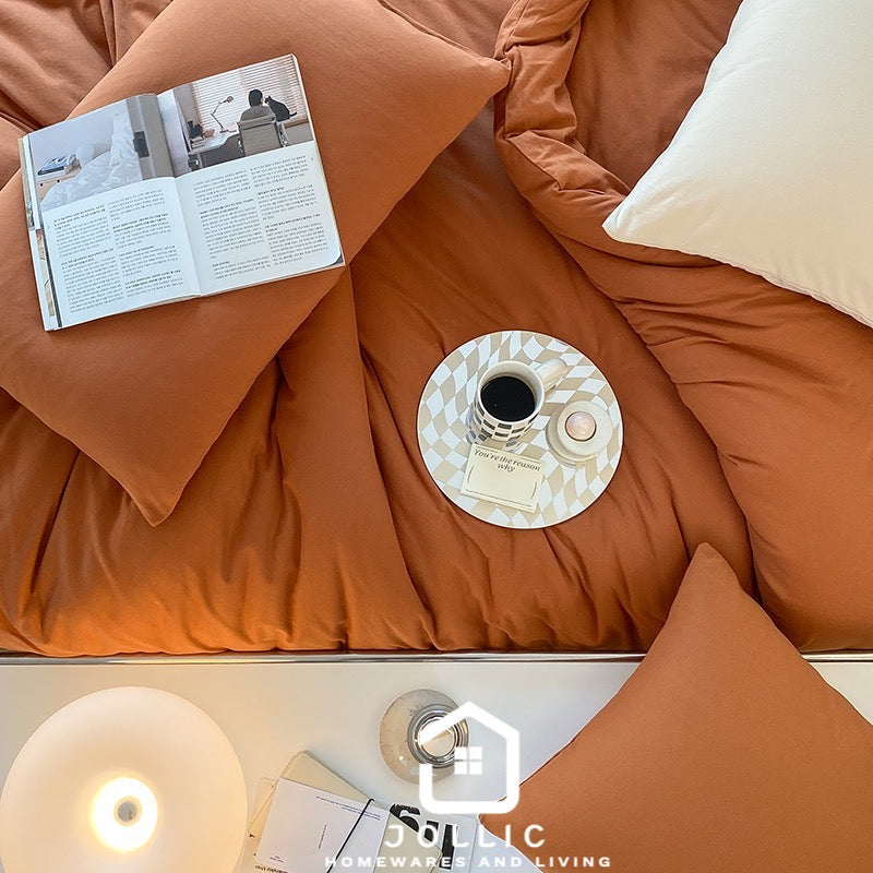 天竺棉床包組南瓜 - 棉質親膚觸感