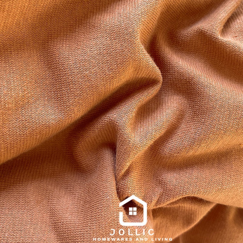 天竺棉床包組南瓜色 - 特寫布料紋理