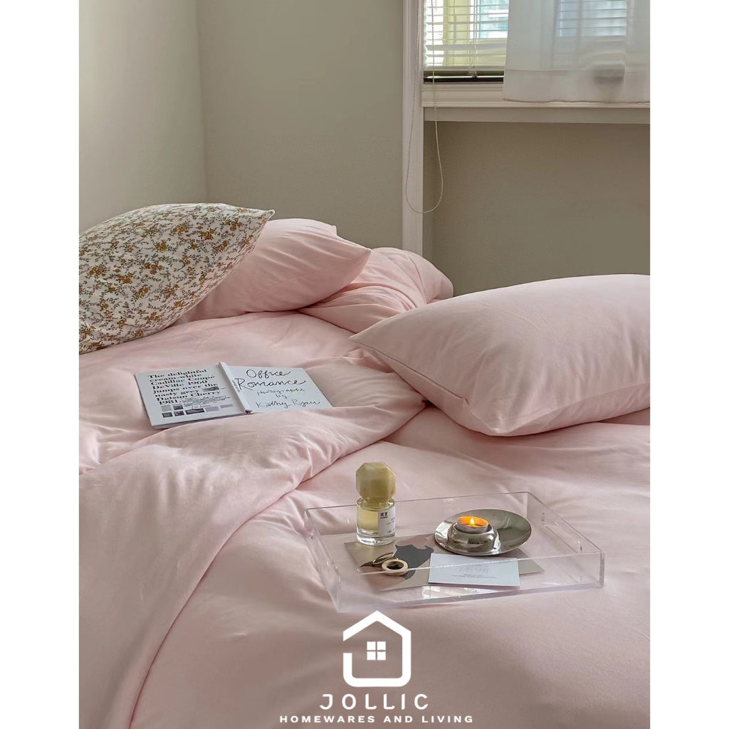 粉色純棉枕套,柔軟透氣