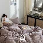 藕色天竺棉床包組 – 雙人尺寸