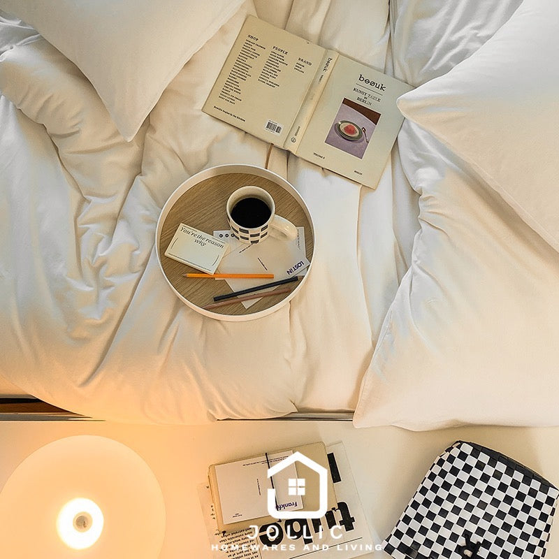 天竺棉床包 白色 舒適透氣寢具組