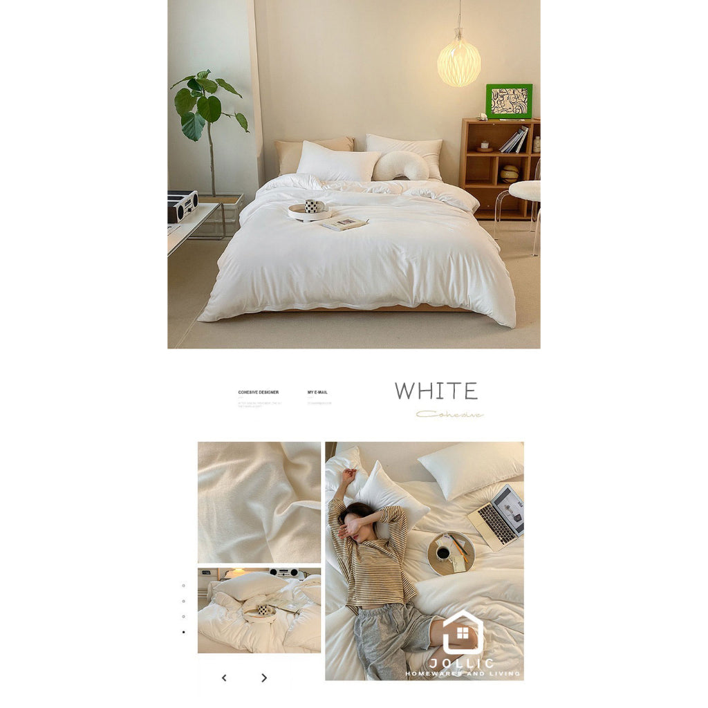 天竺棉床包 白色 100%純棉鬆緊帶床包