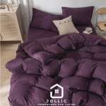 深紫色天竺棉床包組 – 被套細節