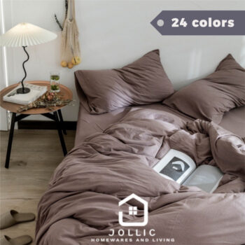 藕色天竺棉床包組 - 單人尺寸