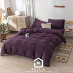 深紫色天竺棉床包組 – 被套細節