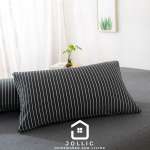 天竺棉細條紋 單人床包組 黑白