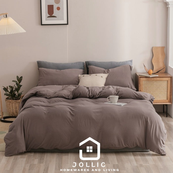 藕色天竺棉床包組 - 特大尺寸