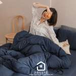 海軍藍天竺棉床包組 – 雙人尺寸