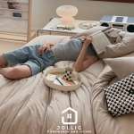 天竺棉床包組 杏色 無印良品同等級針織純棉