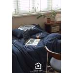 海軍藍天竺棉床包組 – 雙人尺寸