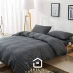 天竺棉細條紋 單人床包組 黑白