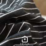 天竺棉細條紋 單人床包組 黑白