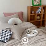 天竺棉床包組 杏色 無印良品同等級針織純棉