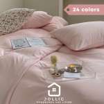 天竺棉嫩粉色床包組，柔軟親膚純棉材質