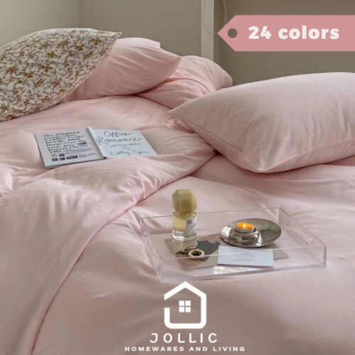 天竺棉嫩粉色床包組，柔軟親膚純棉材質