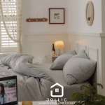 天竺棉床包組麻灰色 – 柔軟針織棉