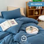 純棉床包 藍色床包 深藍色素面床包組 素色床包被套枕頭套 可單買床包單買被套 單人加大親膚床包組 天竺棉 針織棉床包