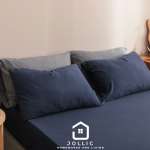 海軍藍天竺棉床包組 – 雙人尺寸