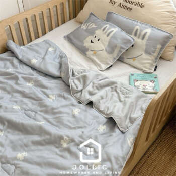 Jollic 韓國 嬰兒天絲夏被 | 幼兒園棉被 | 天然抗過敏透氣被 | 涼感柔軟 | 新生兒親膚夏涼被 | 涼感涼被