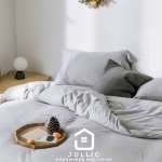 天竺棉床包組麻灰色 – 柔軟針織棉